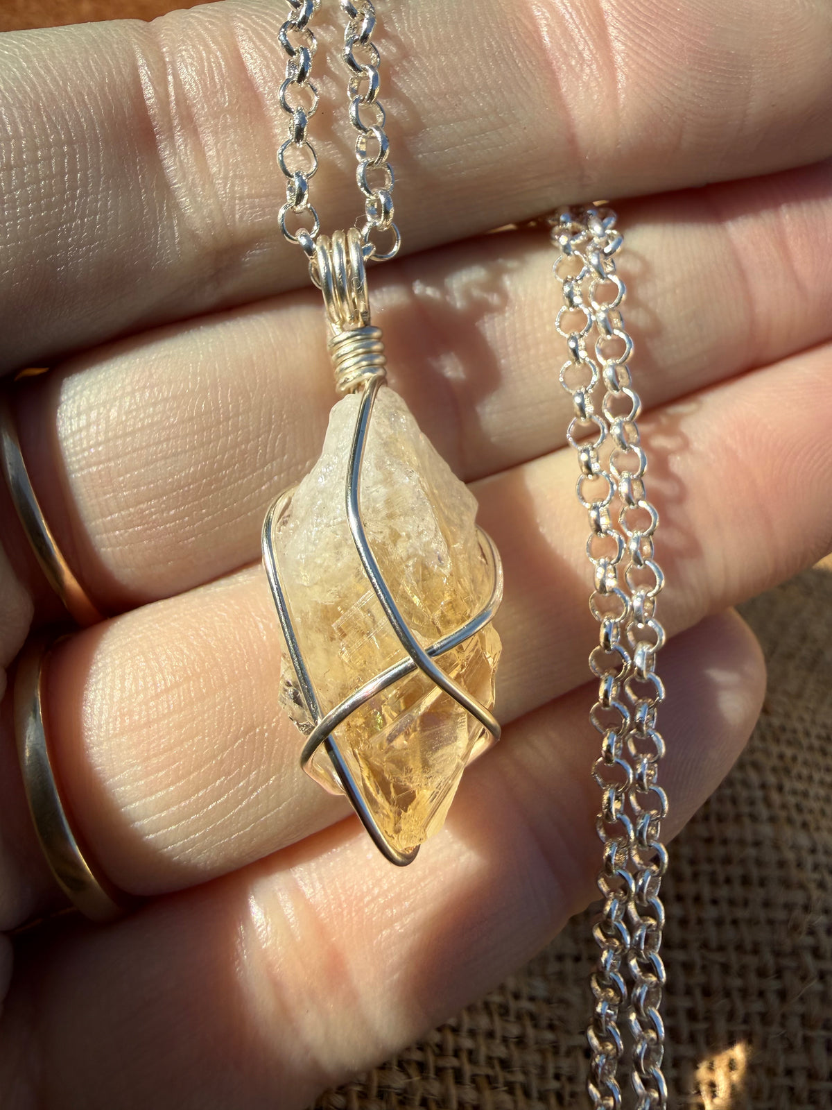 Citrine Pendant - Silver