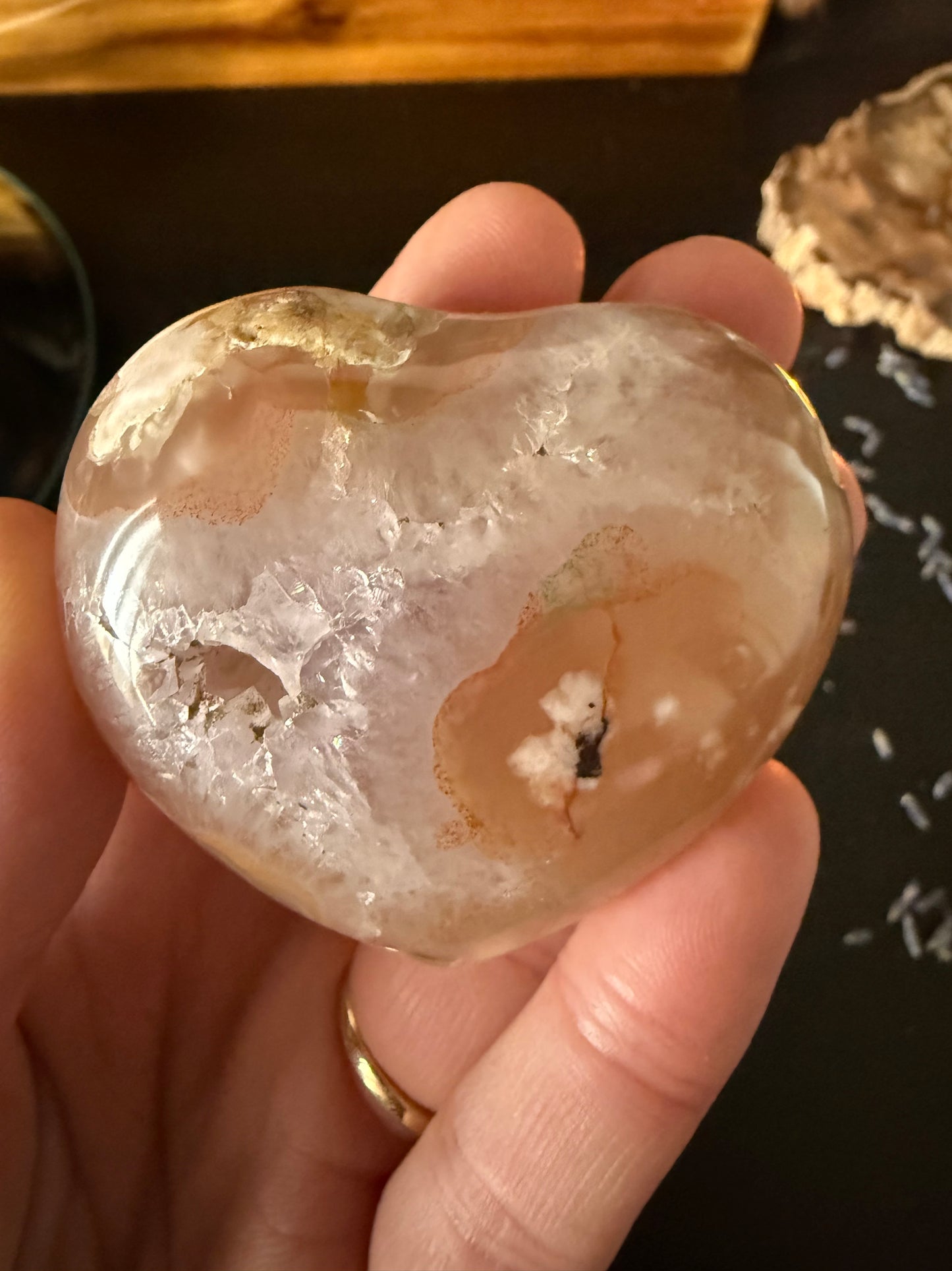 Flower Agate Heart