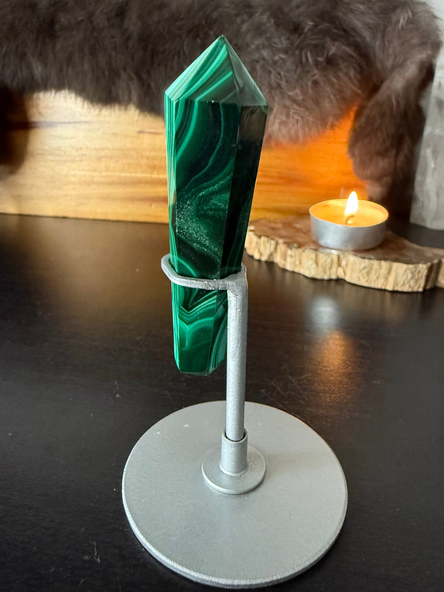 Malachite Wand in stand