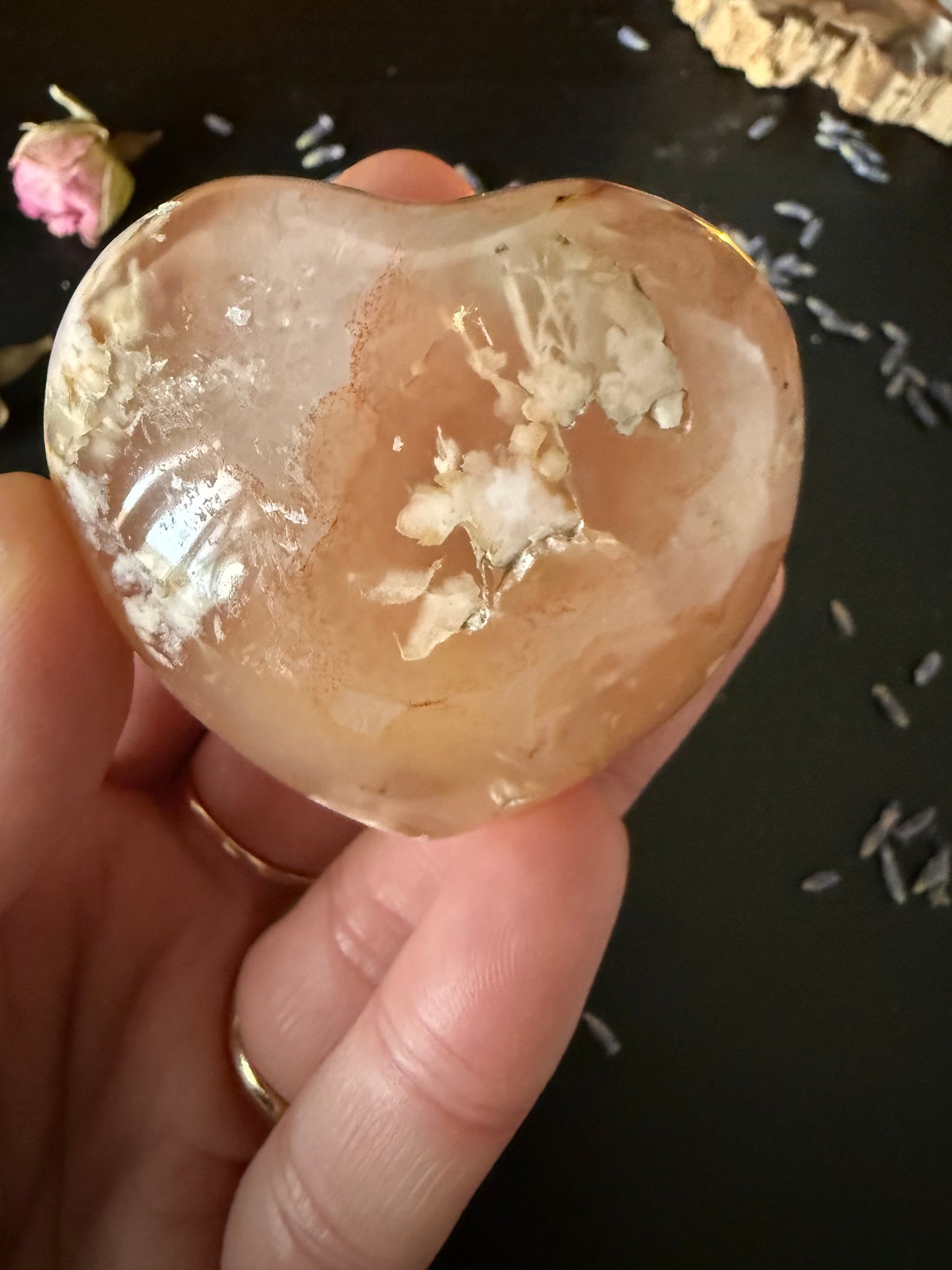 Flower Agate Heart