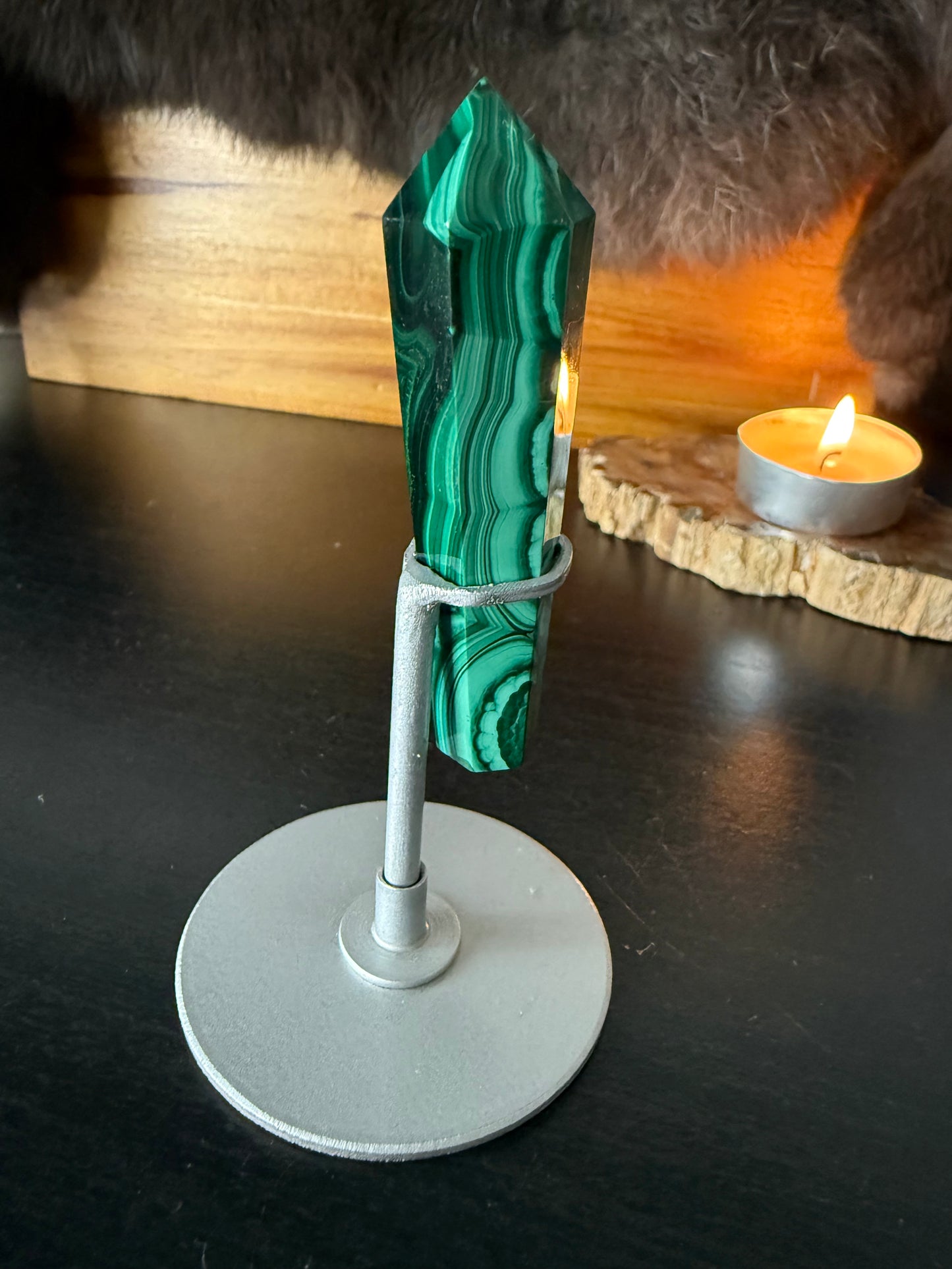 Malachite Wand in stand