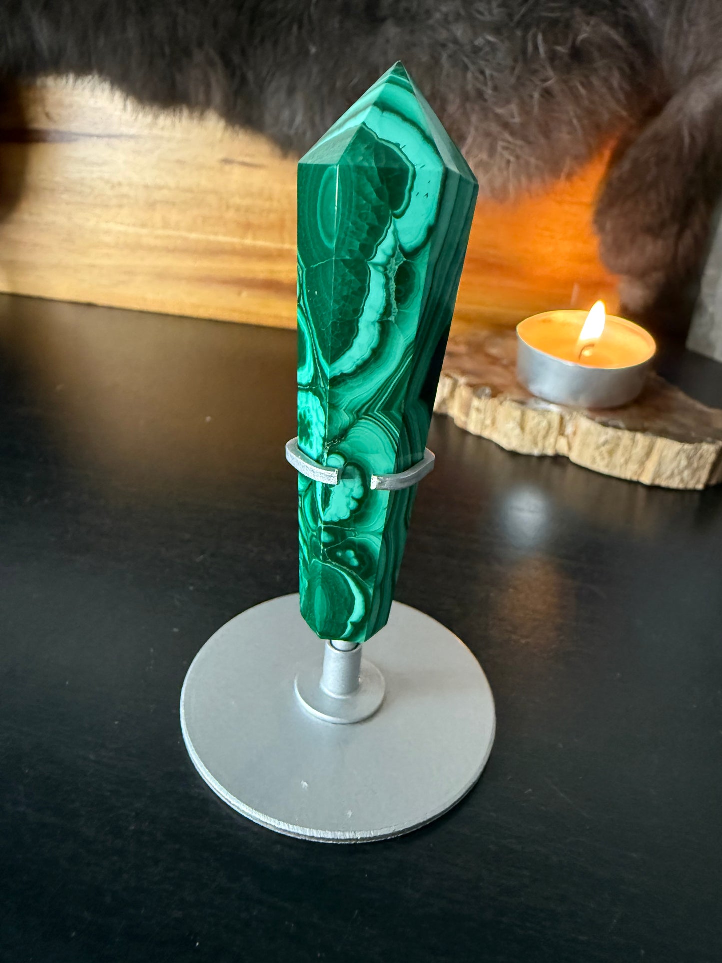Malachite Wand in stand