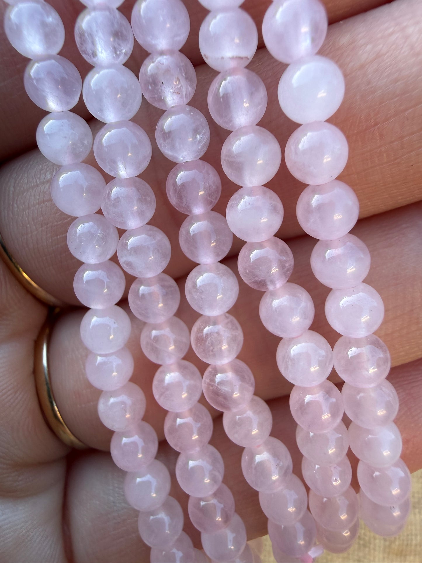 Rose Quartz Bracelet 4mm Bead