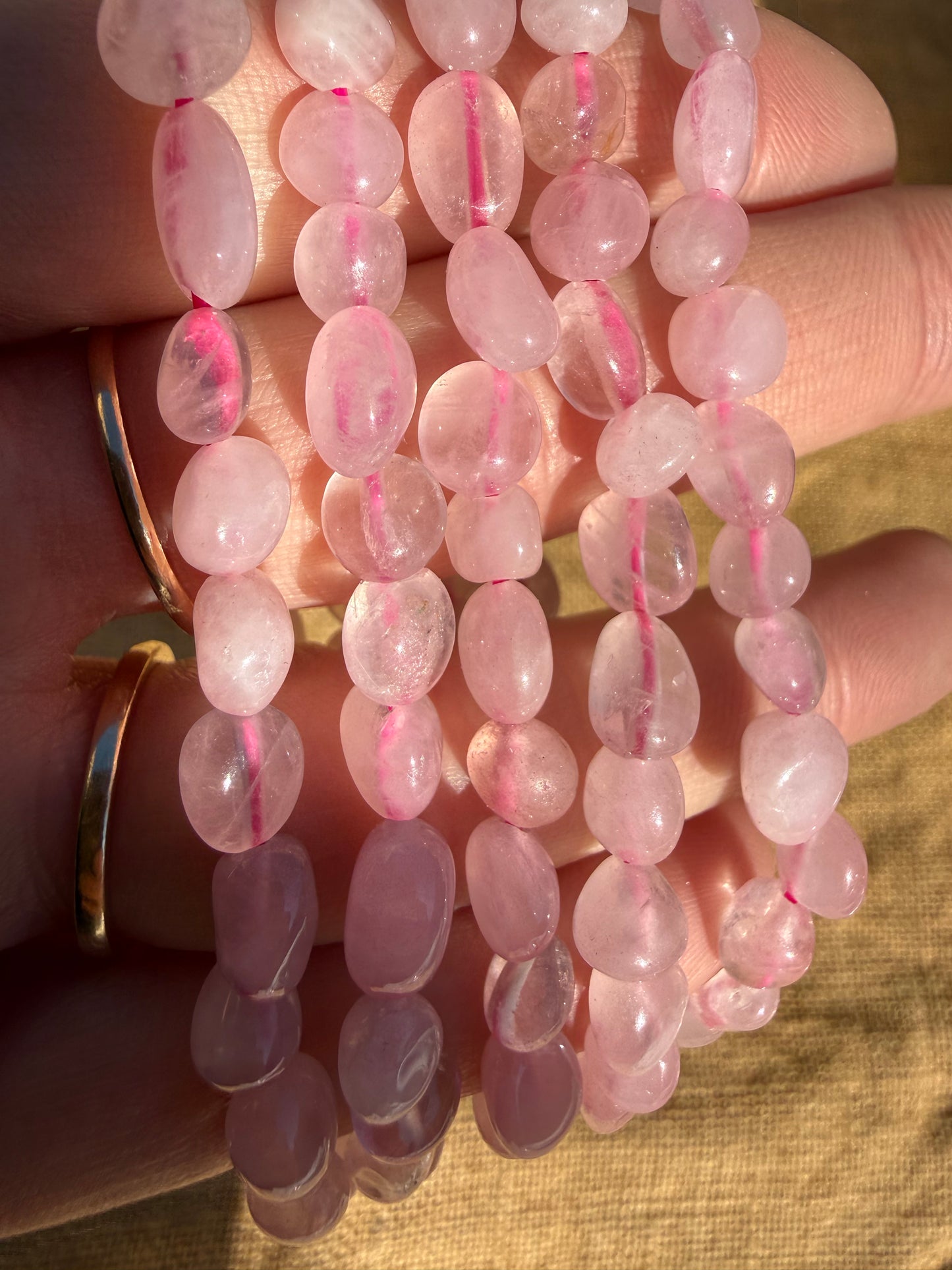 Rose Quartz Nugget Bracelet
