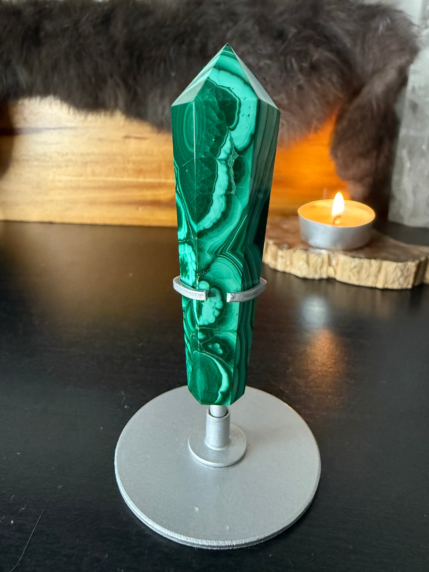 Malachite Wand in stand
