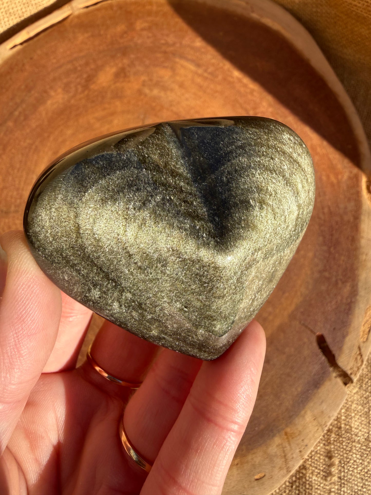 Gold Sheen Obsidian Heart