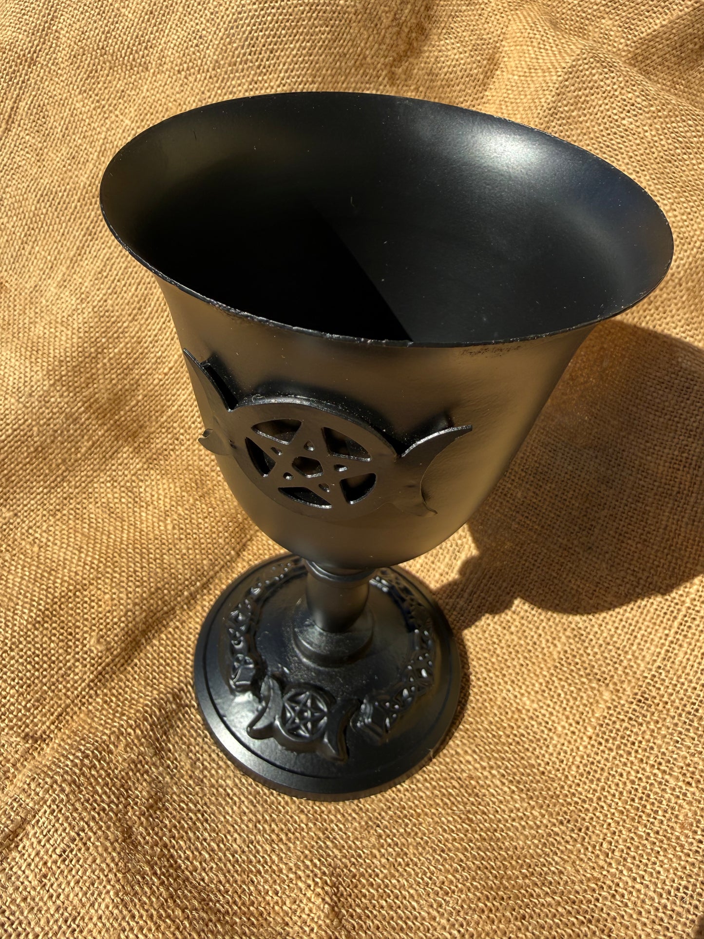 Triple Moon Black Metal Goblet