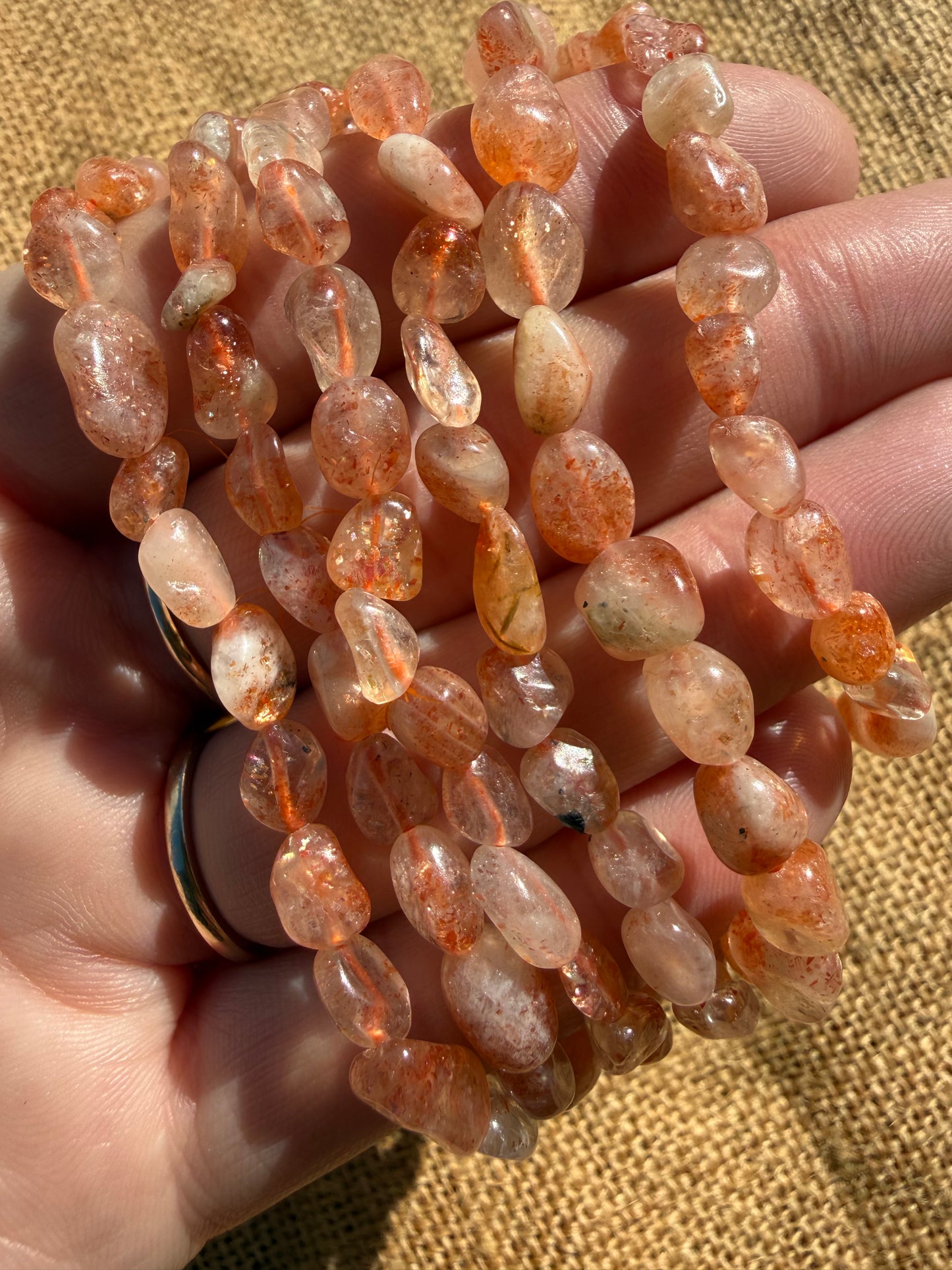 Sunstone Nugget Bead Bracelet