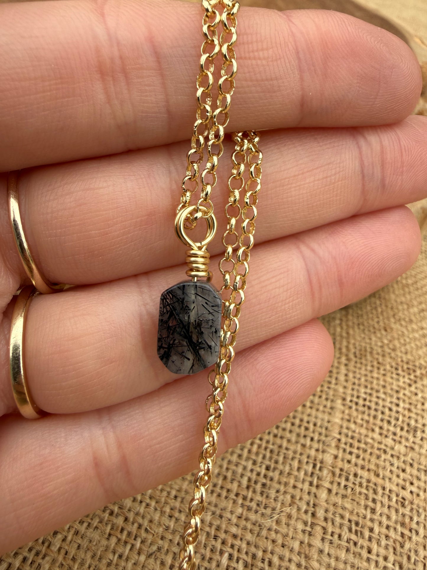 Tourmaline in Quartz Mini - Gold