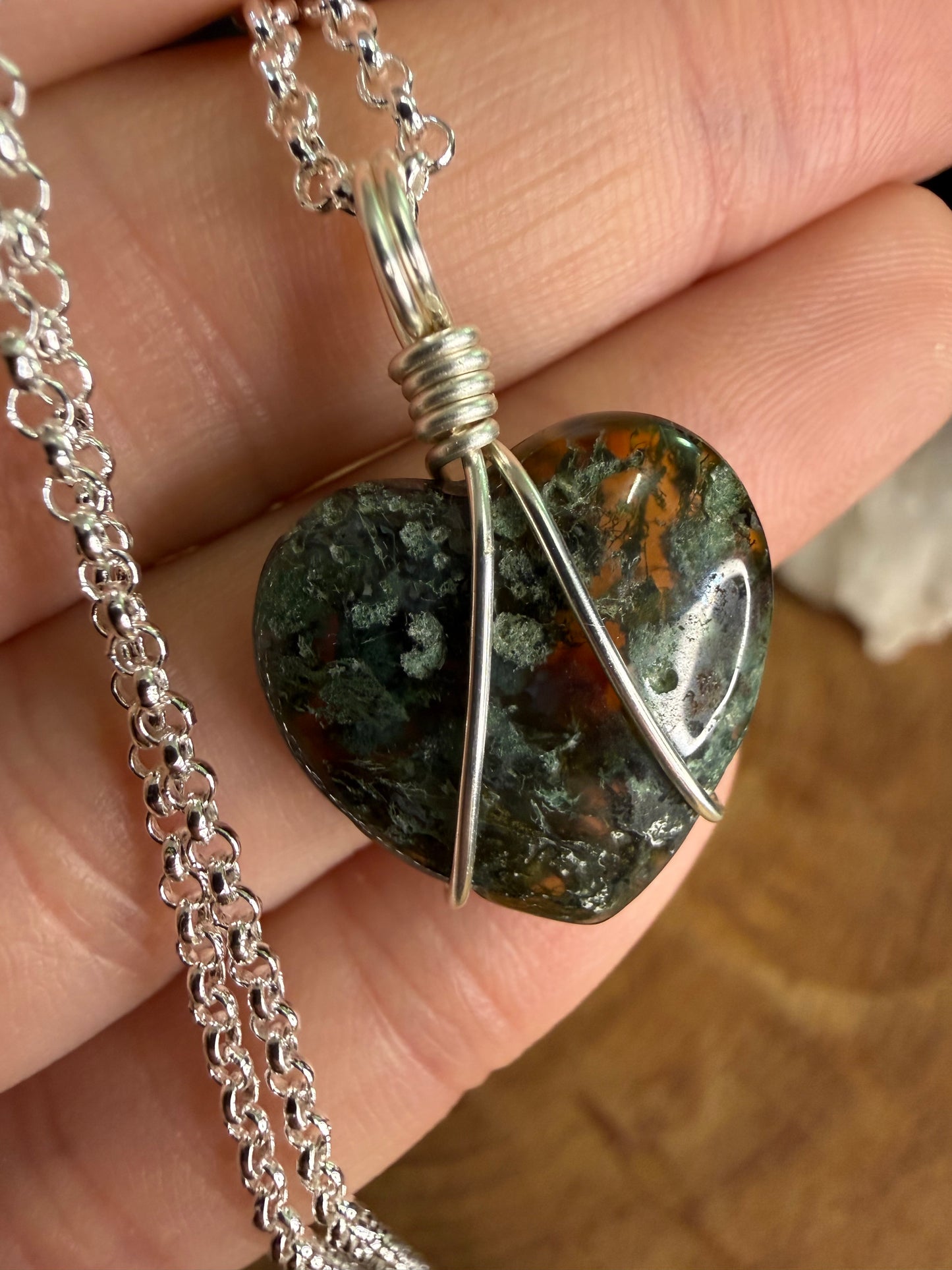 Red Moss Agate - Silver