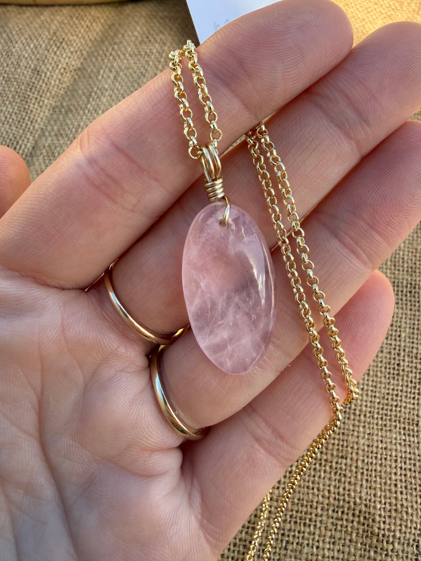 Rose Quartz - Gold