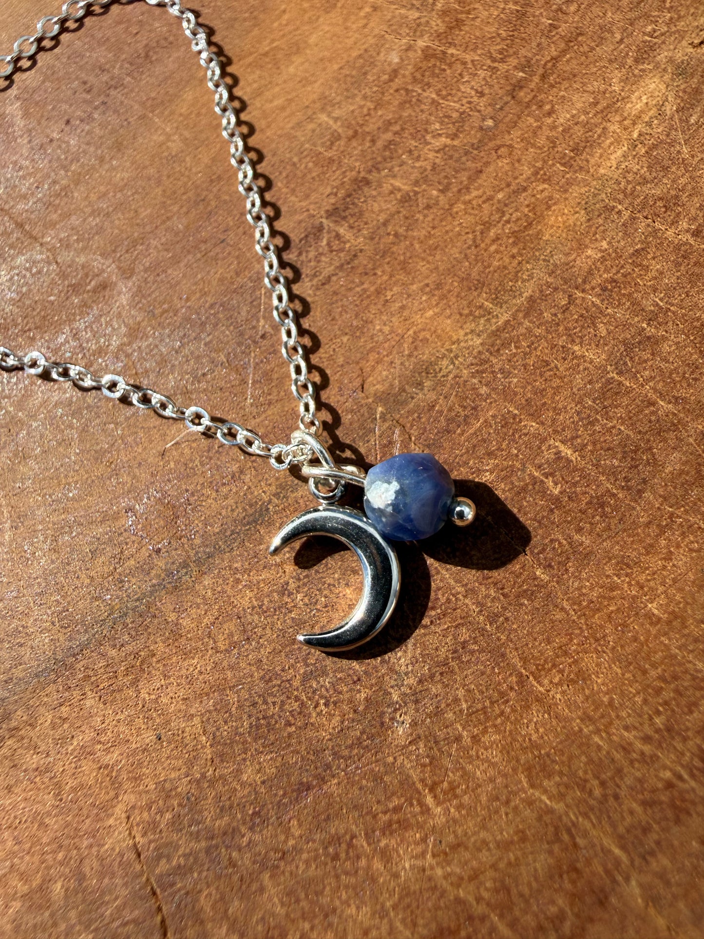 Cresent Moon & Sodalite - Silver