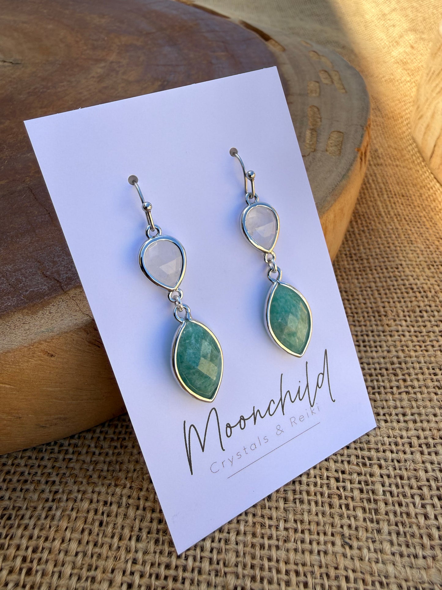 Amazonite & Clear Quartz - Silver