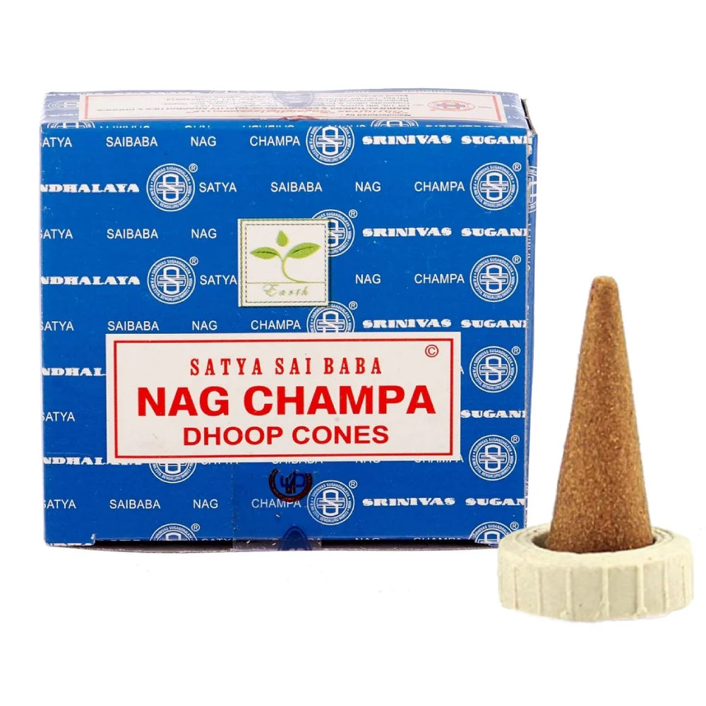Nag Champa Incense Dhoop Cones 12pk