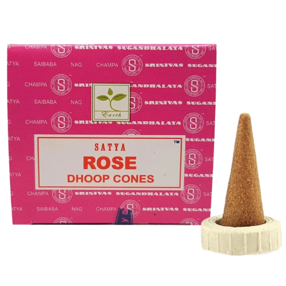 Rose Incense Dhoop Cone 12pk