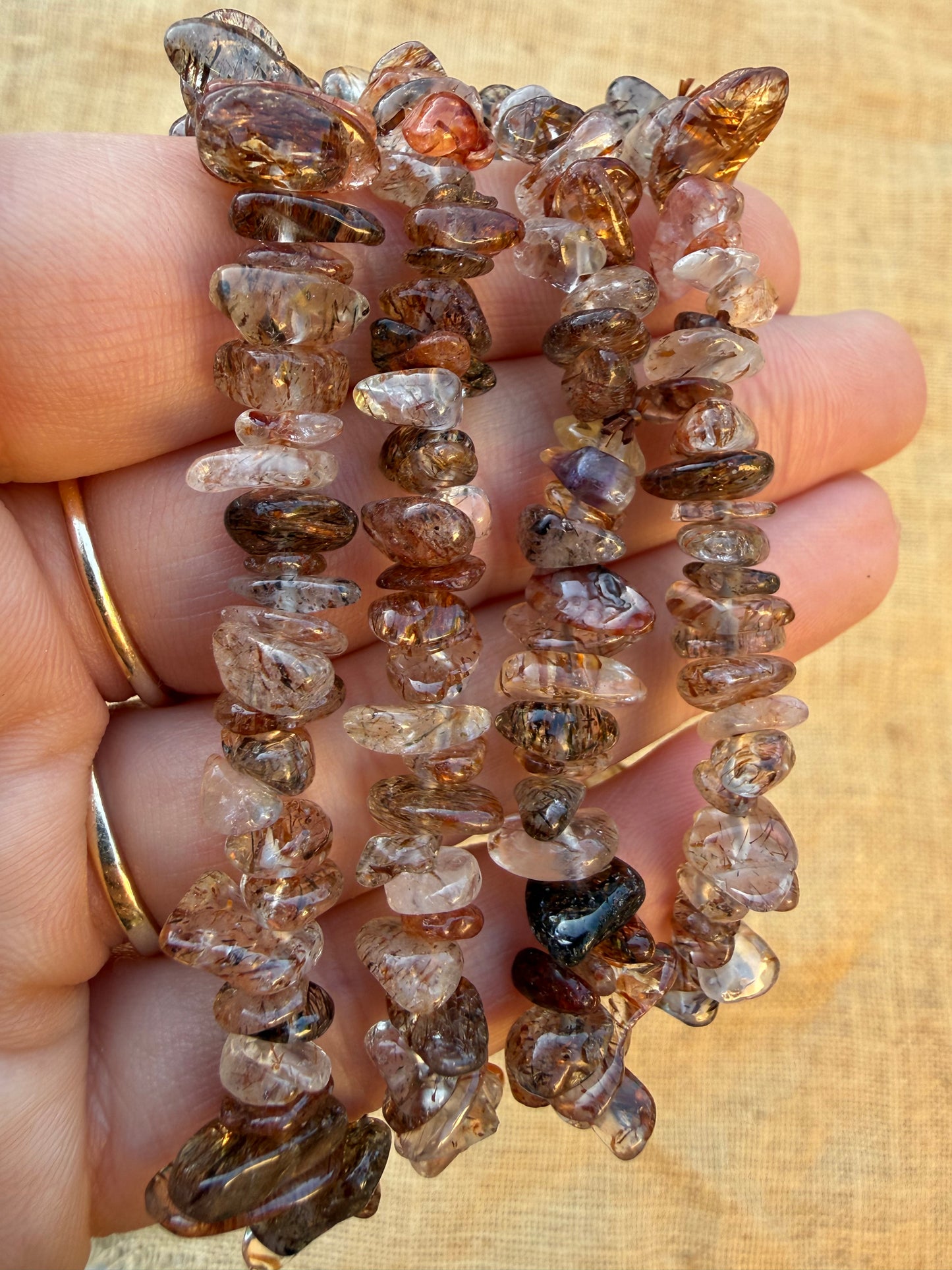 Rutilated Quartz Chip Bracelet