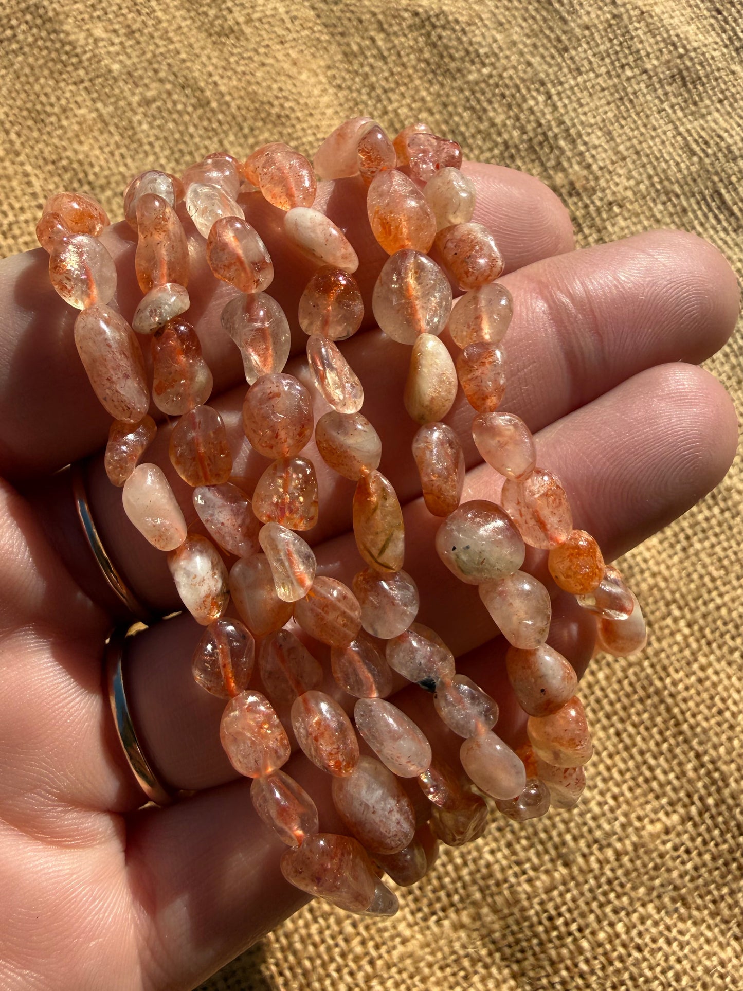 Sunstone Nugget Bead Bracelet