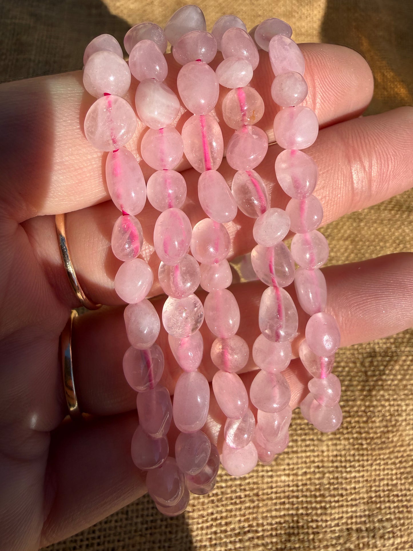 Rose Quartz Nugget Bracelet