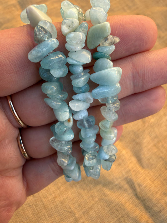 Aquamarine Chip Bracelet