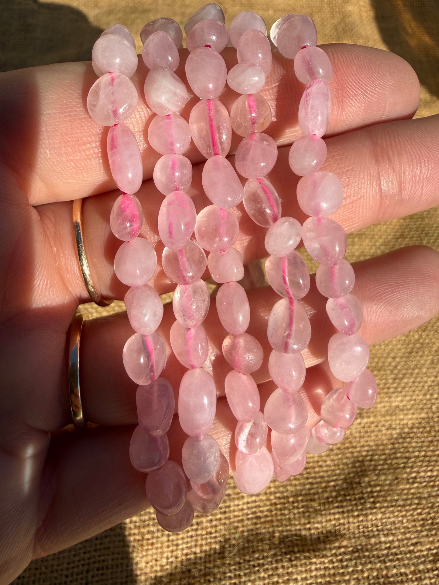 Rose Quartz Nugget Bracelet