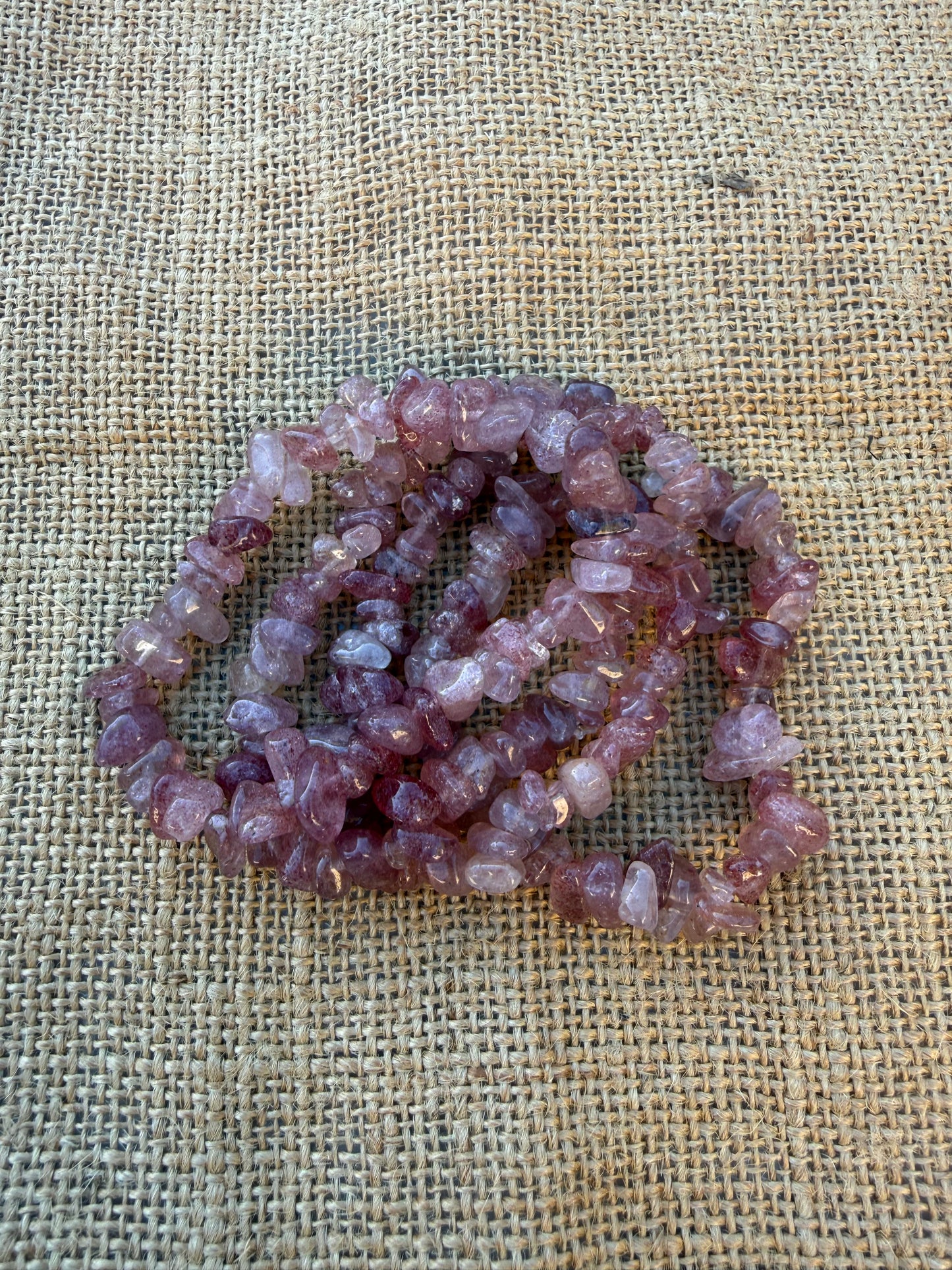 Strawberry Quartz Chip Bracelet
