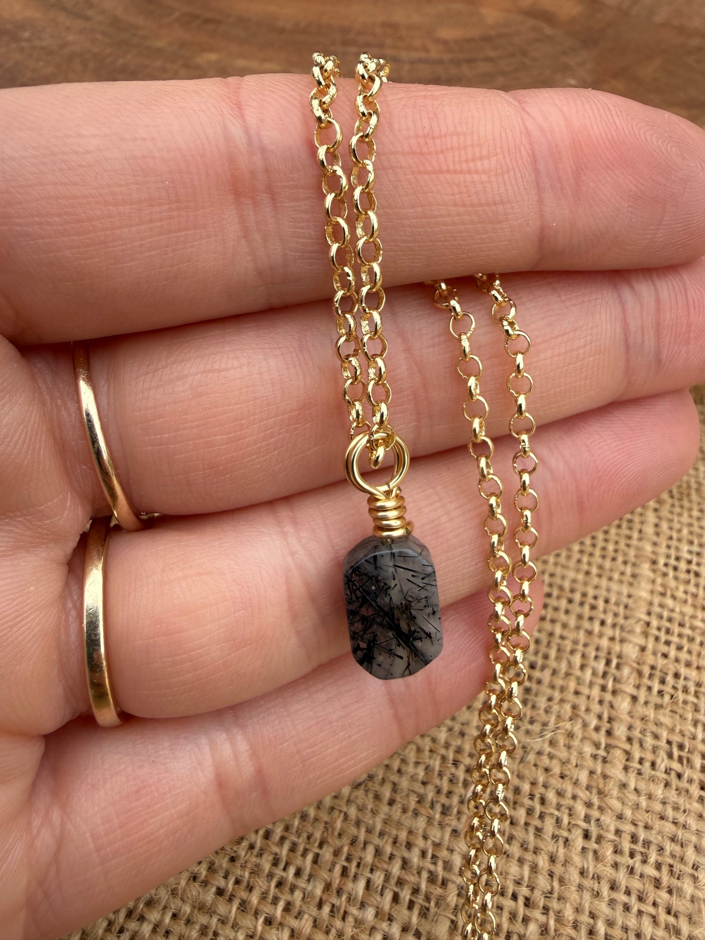 Tourmaline in Quartz Mini - Gold