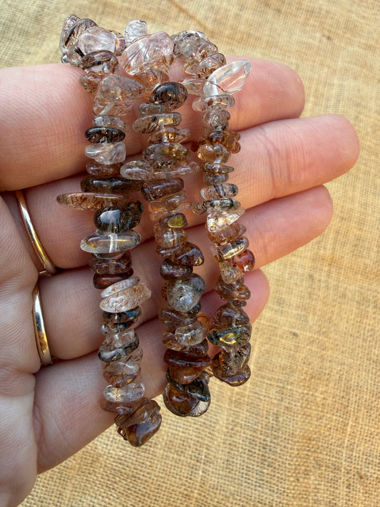 Rutilated Quartz Chip Bracelet