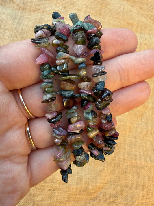 Mixed Tourmaline Chip Bracelet
