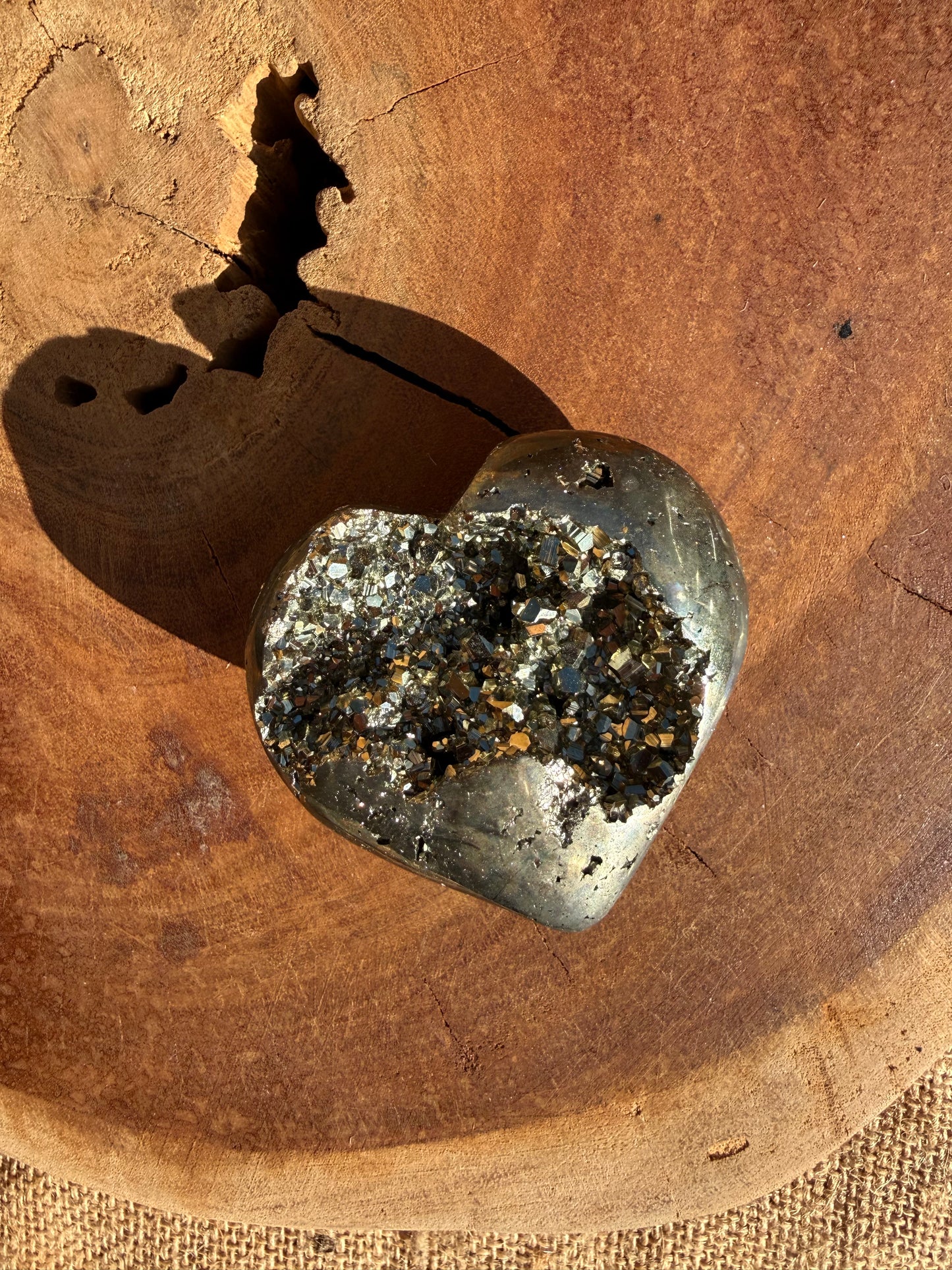 Pyrite Druzy Heart