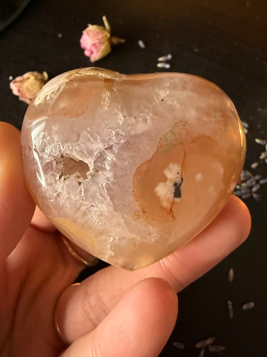 Flower Agate Heart
