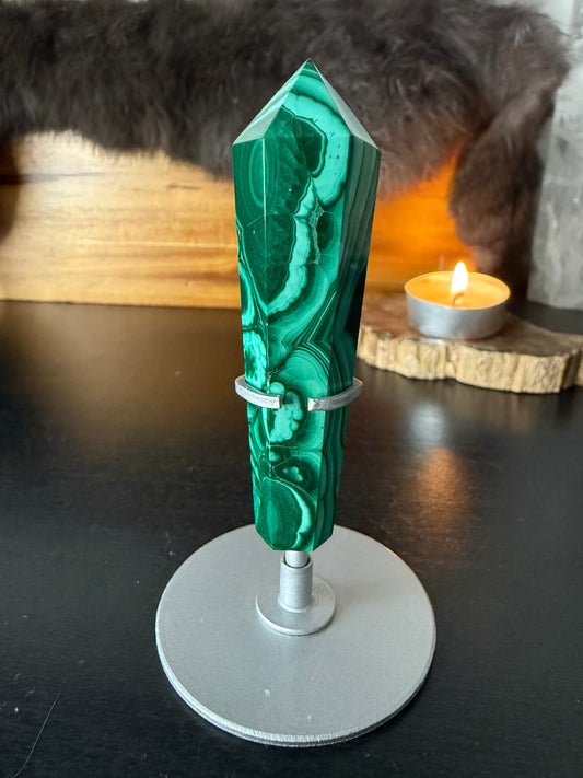 Malachite Wand in stand