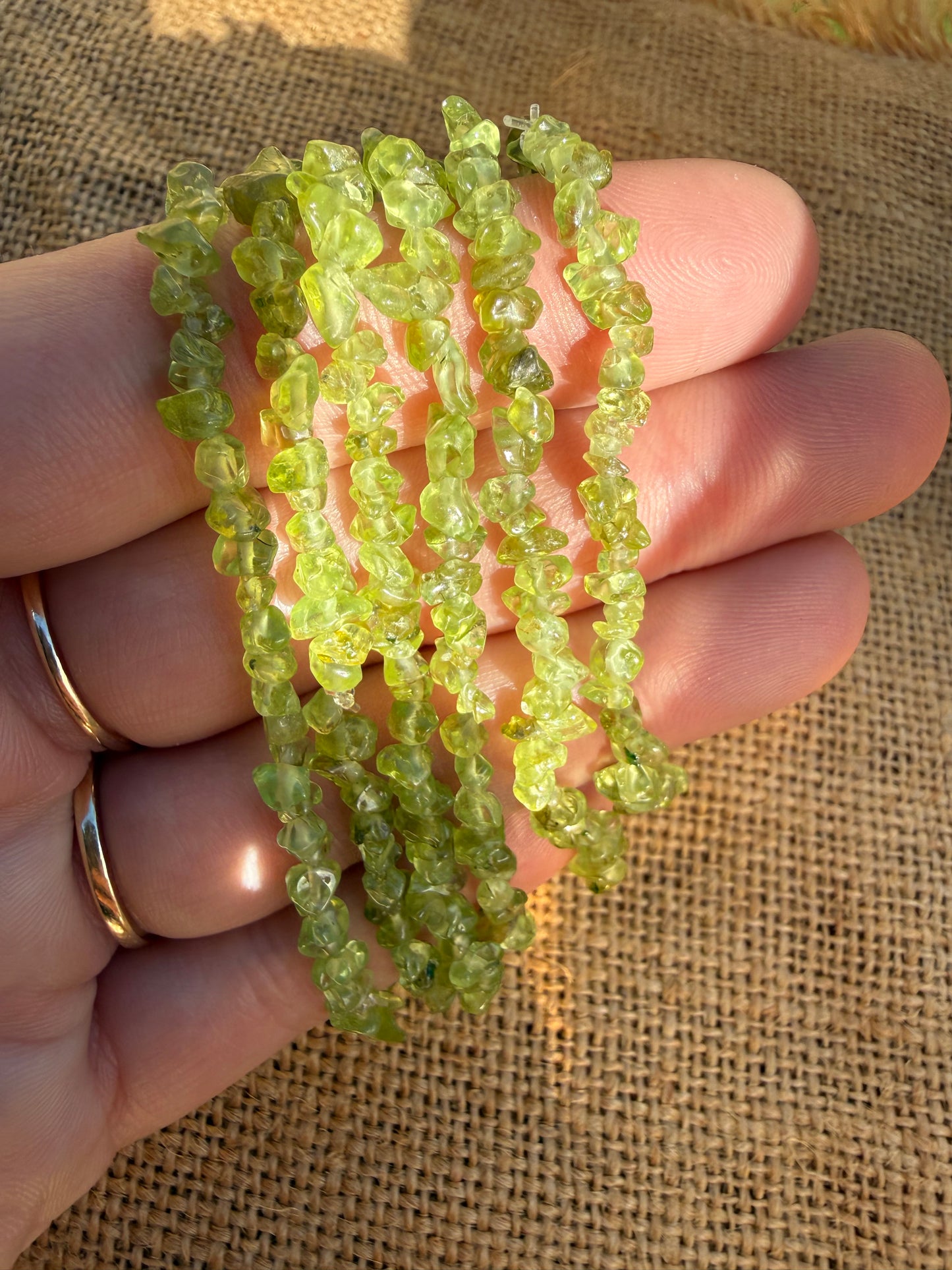 Peridot Chip Bracelet