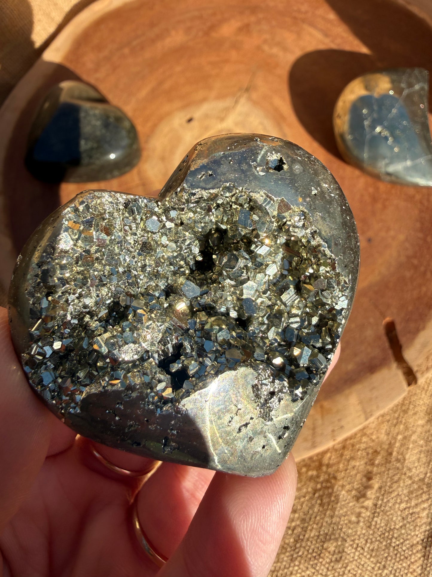 Pyrite Druzy Heart