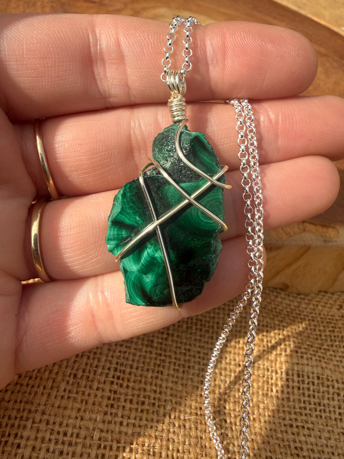 Malachite - Silver Pendant