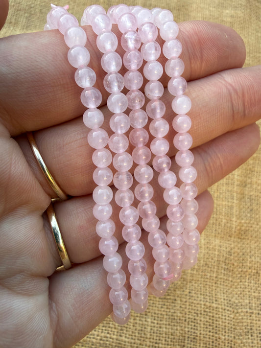 Rose Quartz Bracelet 4mm Bead