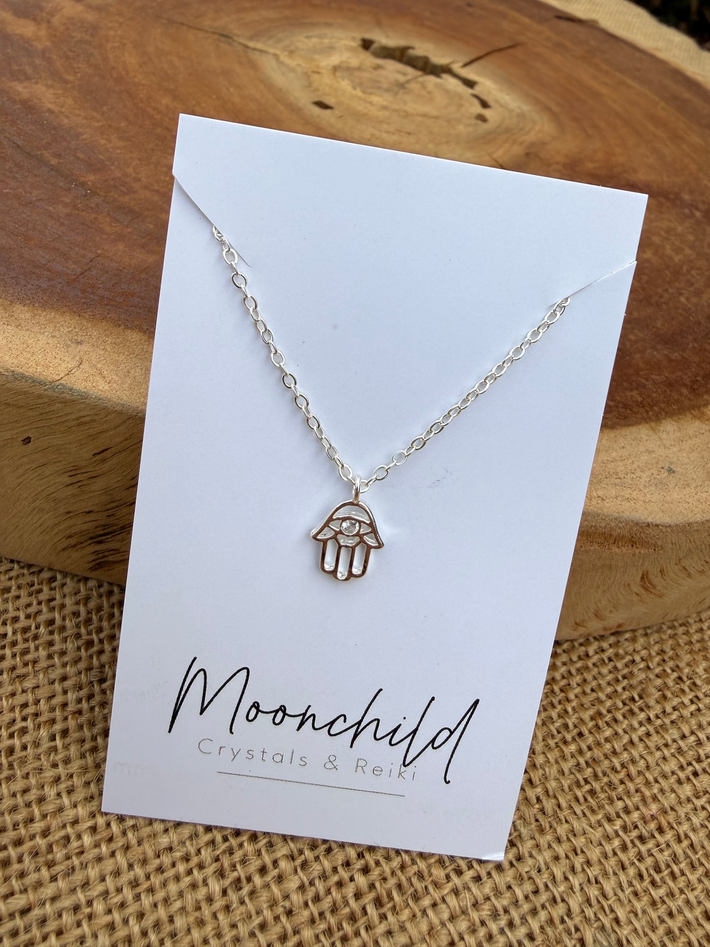 Hamsa Hand Necklace - Silver