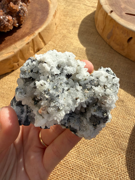 Chalcopyrite & Galena on Quartz