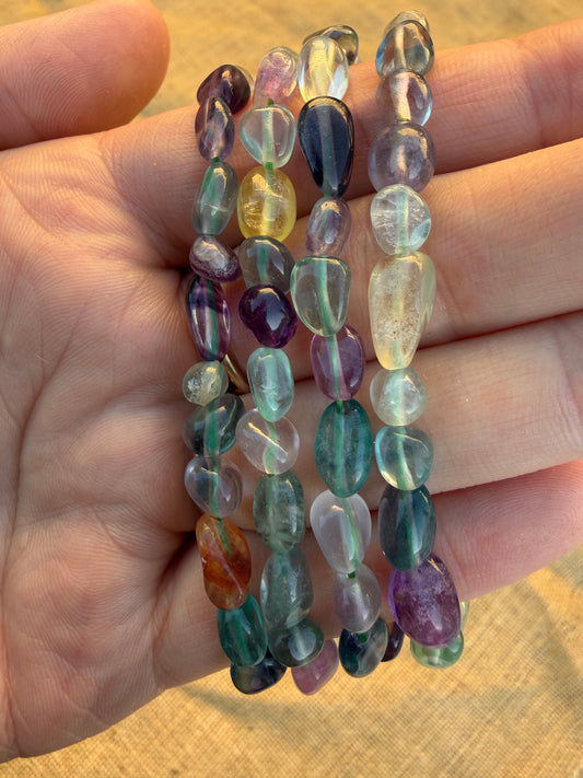 Rainbow Fluorite Nugget Bracelet