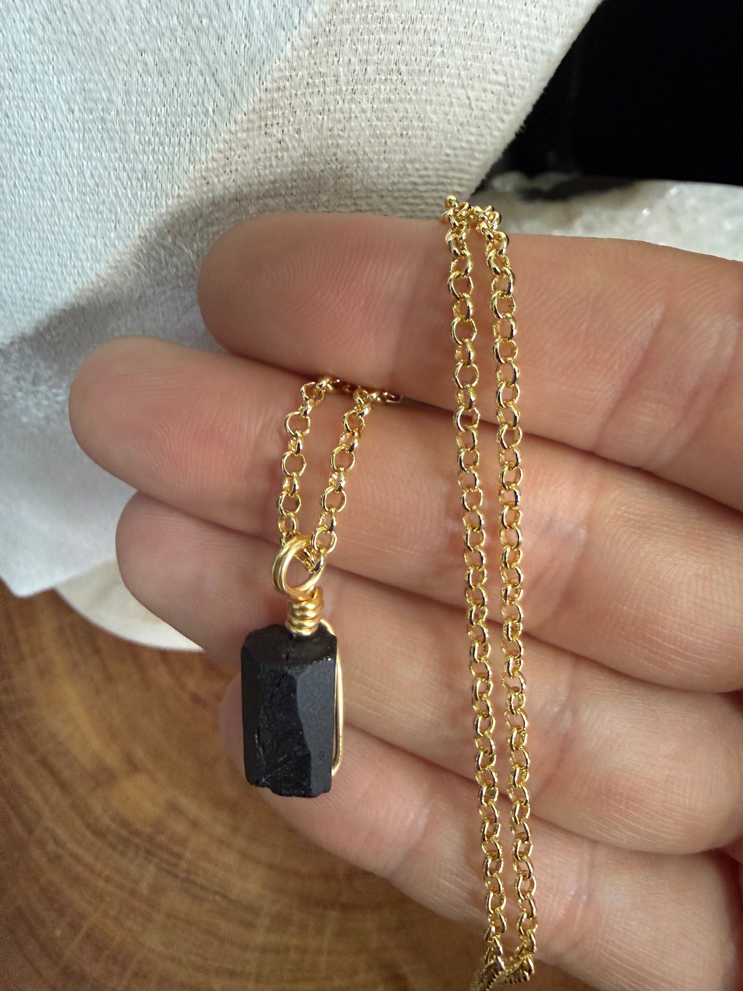 Black Tourmaline - Gold