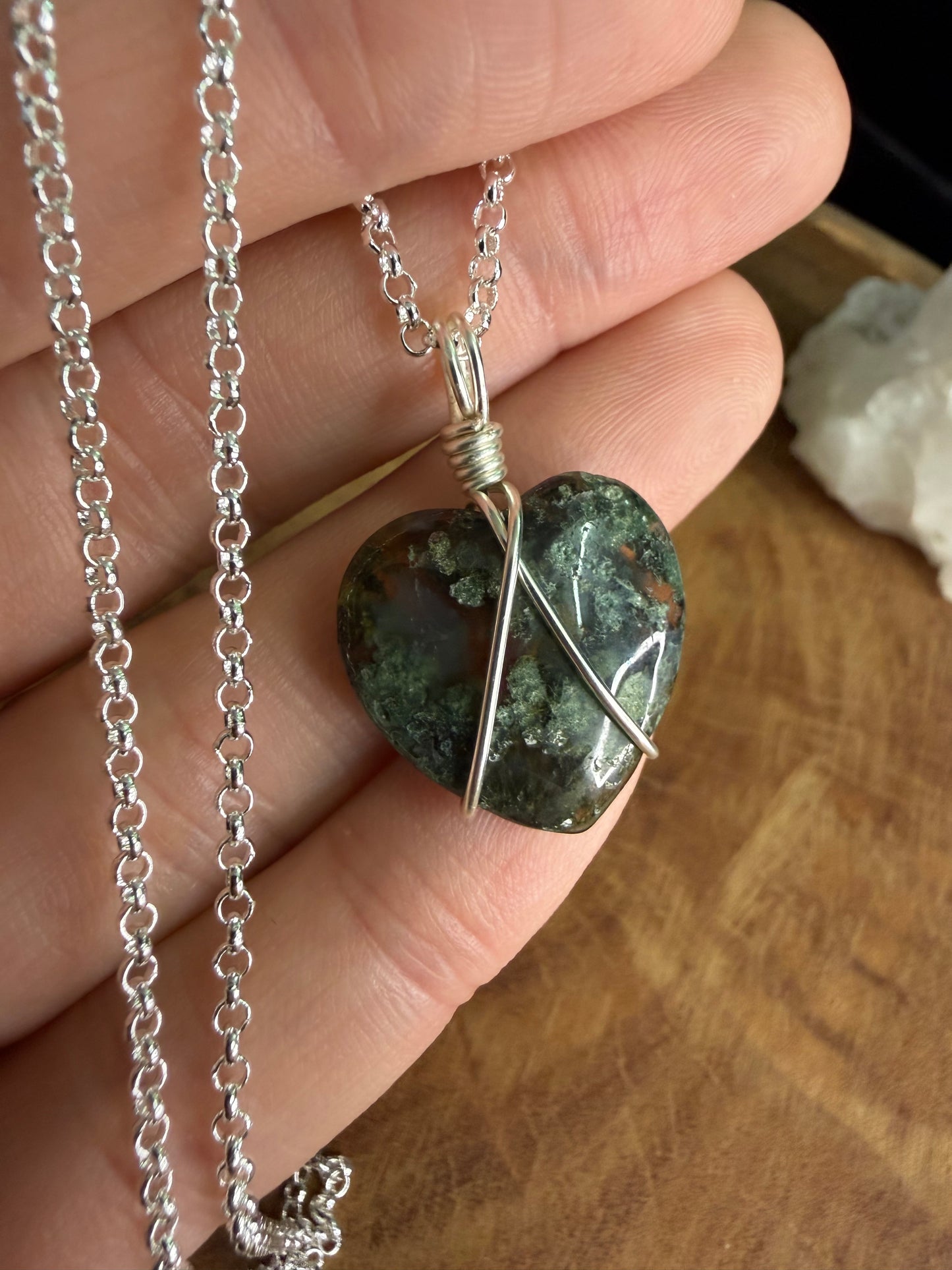 Red Moss Agate - Silver