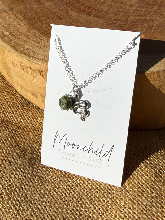 Snake & Peridot - Silver