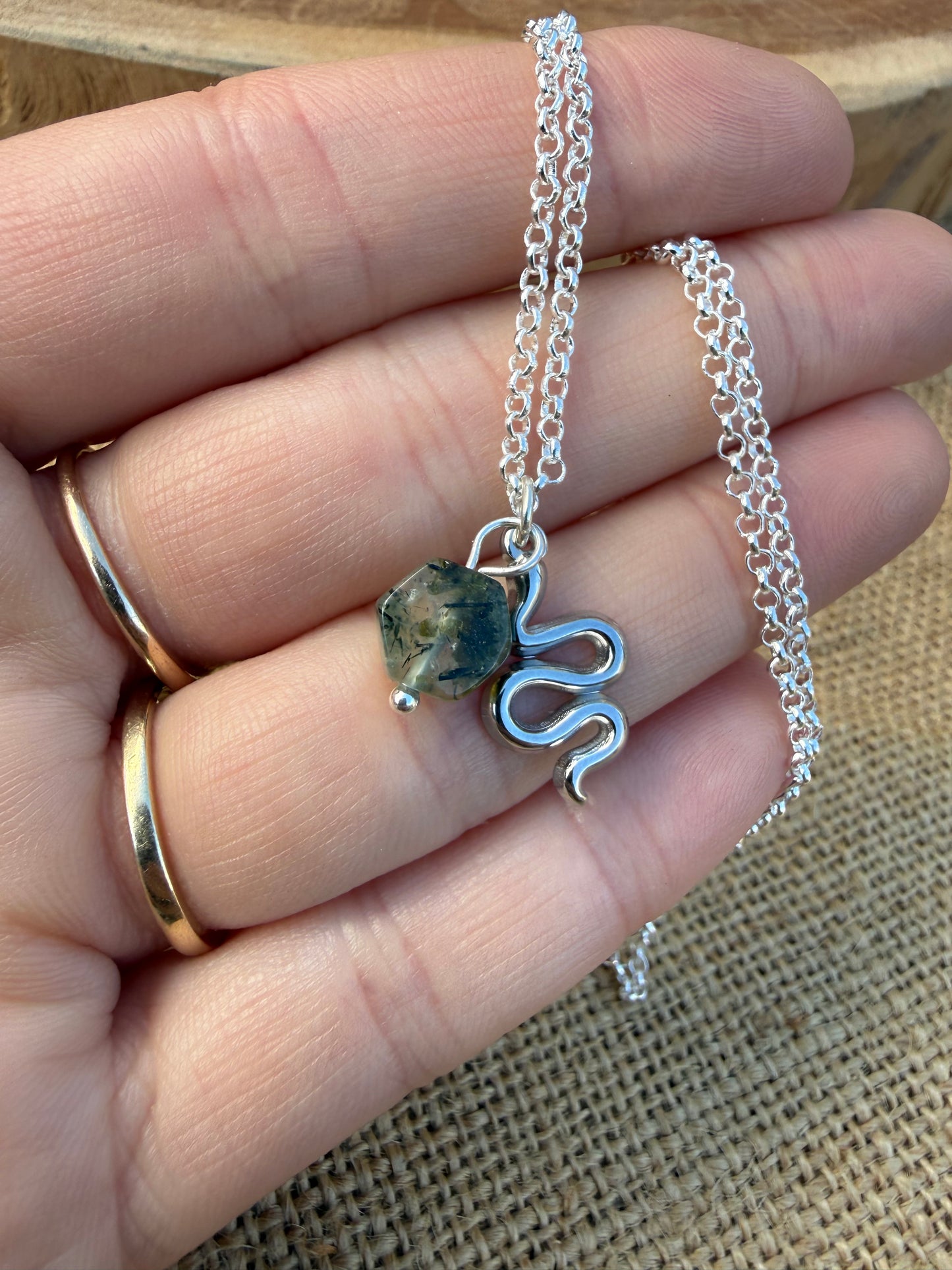 Snake & Peridot - Silver