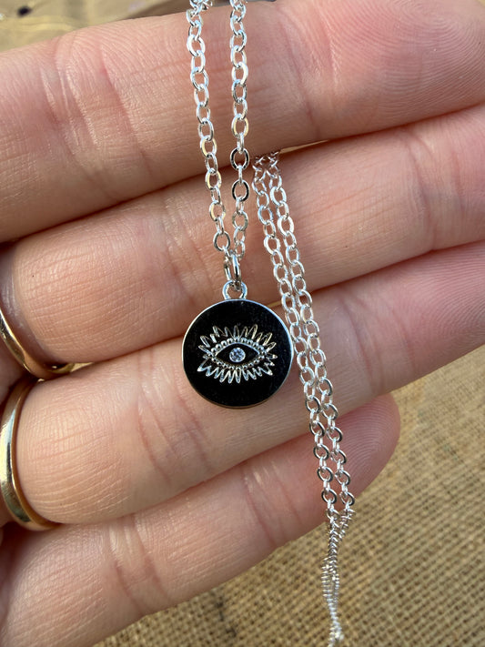 Evil Eye Pendant - Silver