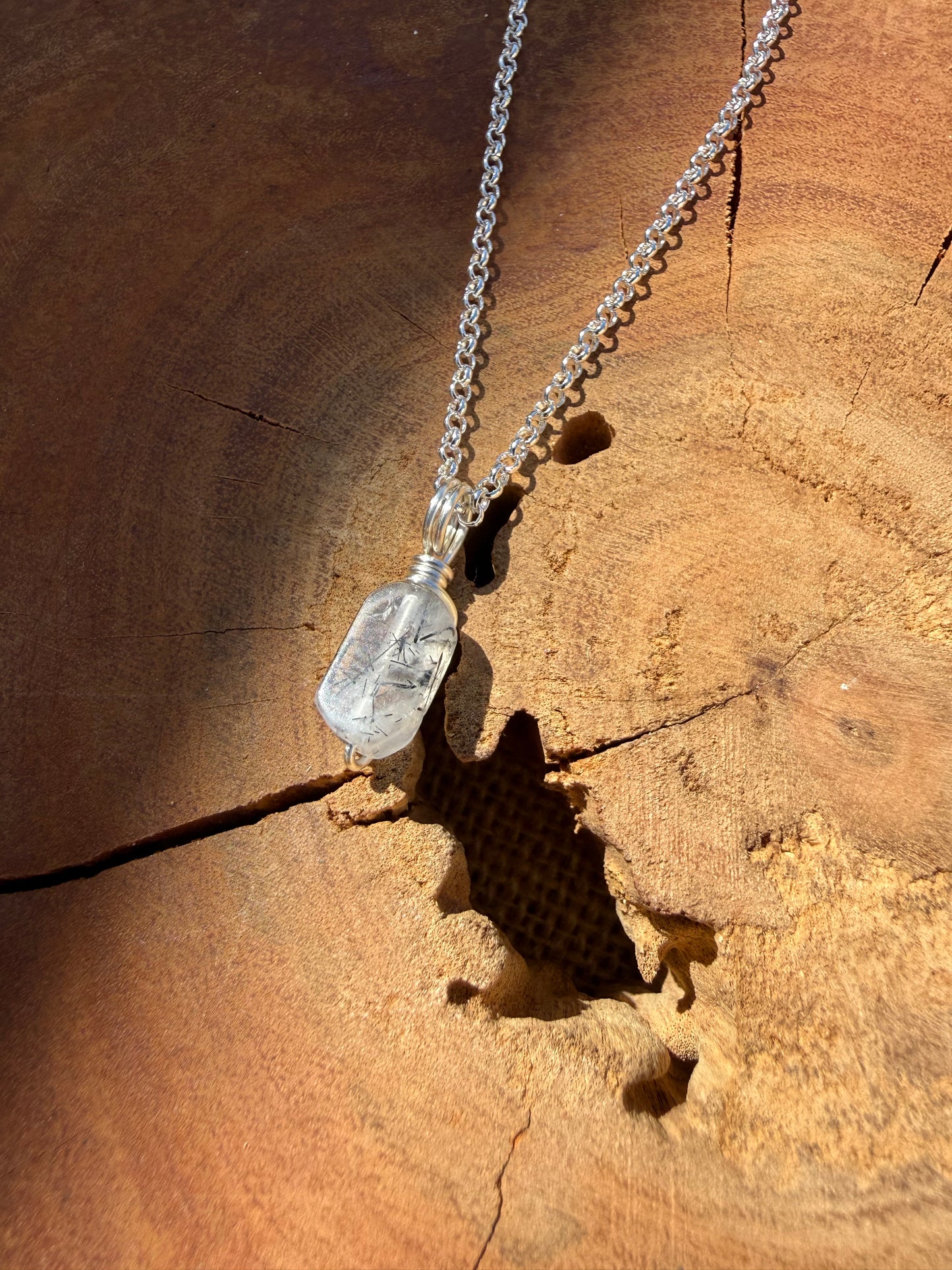 Tourmaline in Quartz Mini - Silver