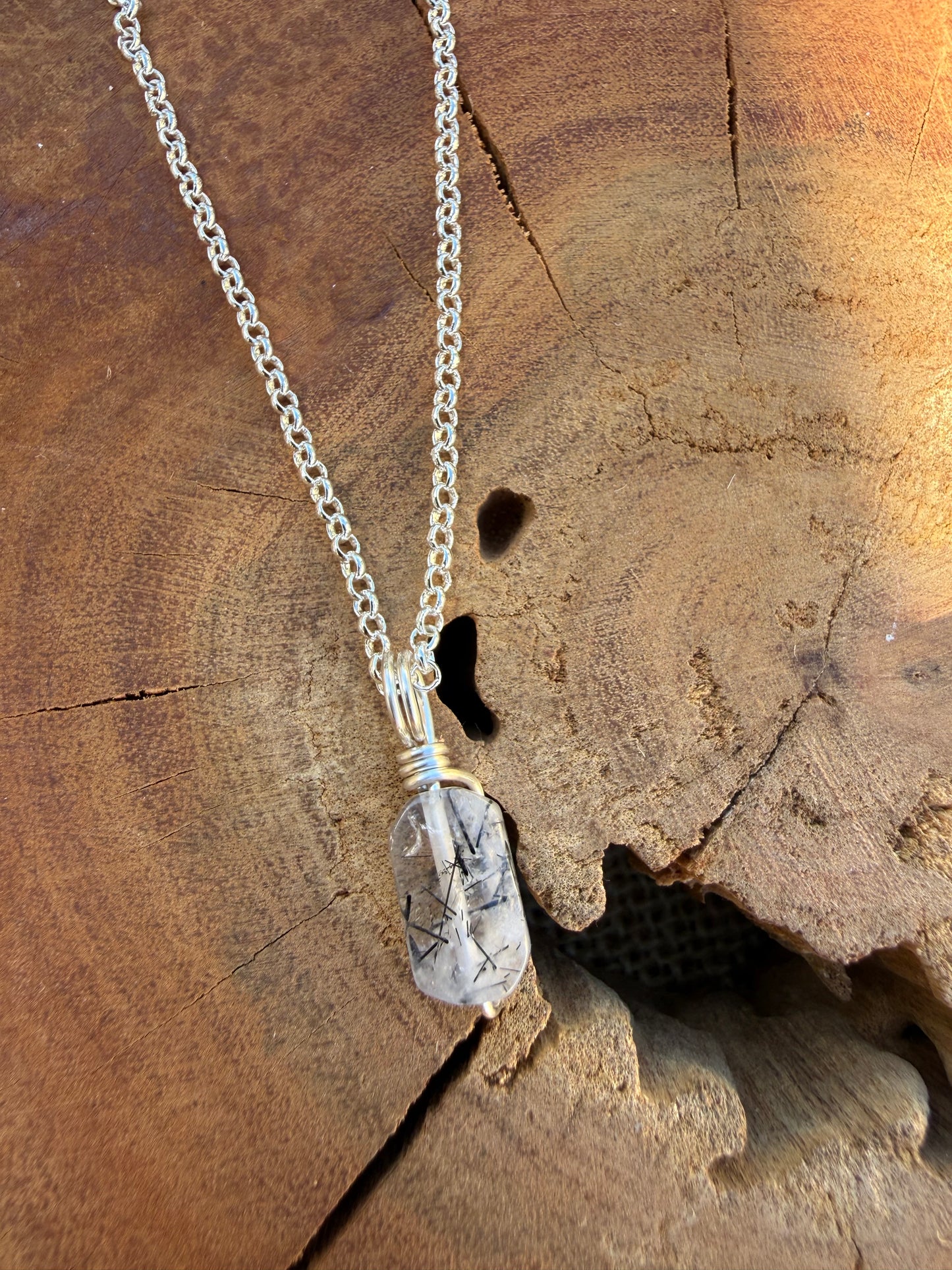 Tourmaline in Quartz Mini - Silver