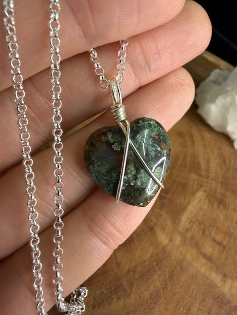 Red Moss Agate - Silver